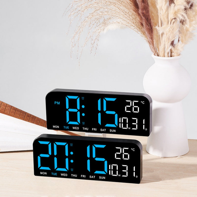 Reloj de pared digital LED de 9 pulgadas: hora, alarmas y funciones adicionales