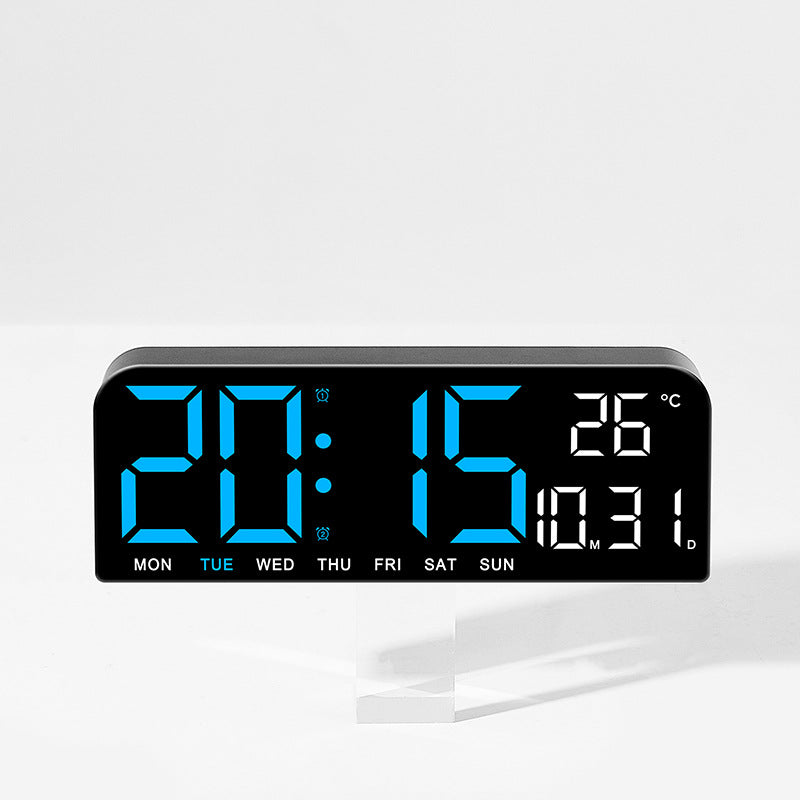 Reloj de pared digital LED de 9 pulgadas: hora, alarmas y funciones adicionales