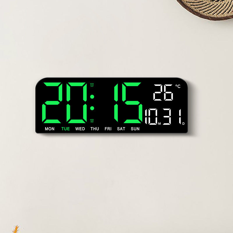 Reloj de pared digital LED de 9 pulgadas: hora, alarmas y funciones adicionales