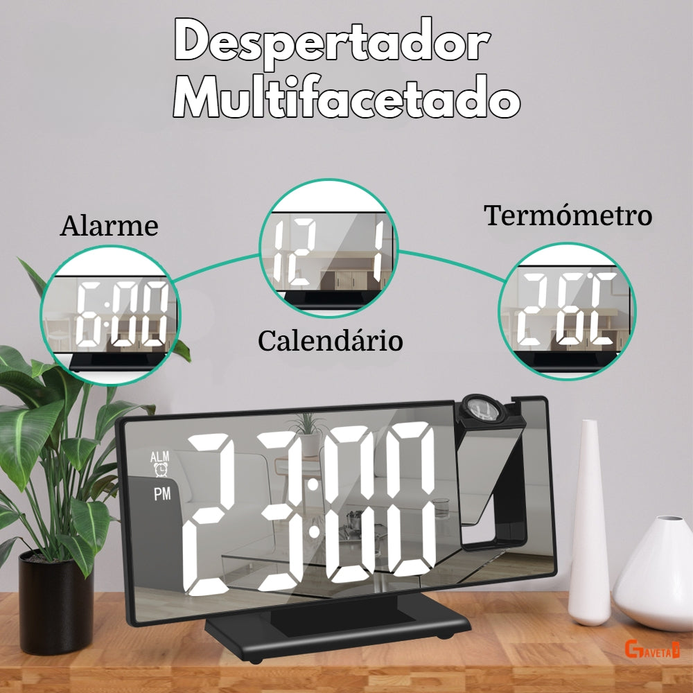 Despertador Digital LED - USB com Projeção 180°
