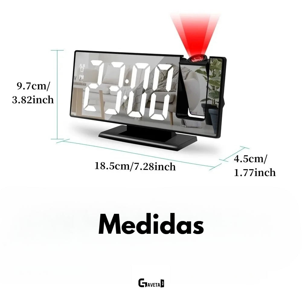 Despertador Digital LED - USB com Projeção 180°