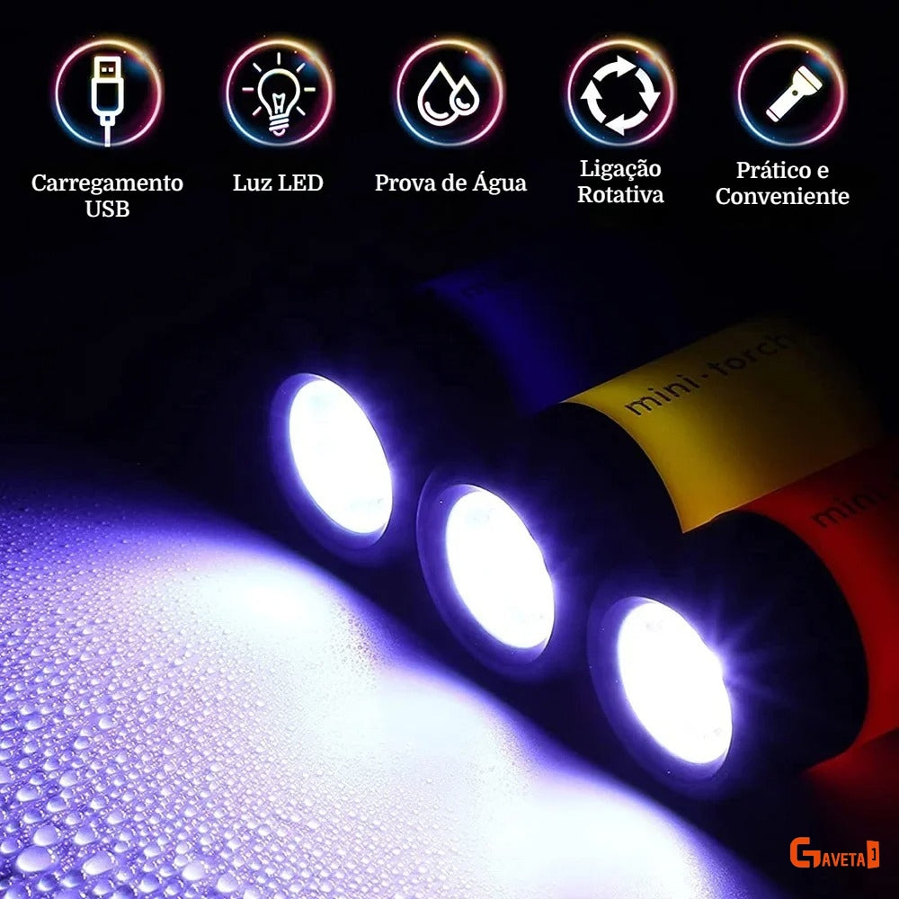 Mini Lanterna LED USB Recarregável