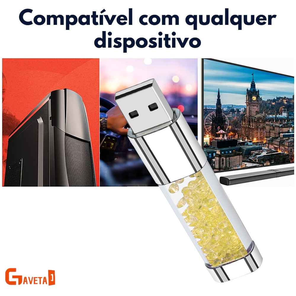 Pen Drive Crystal LED Light