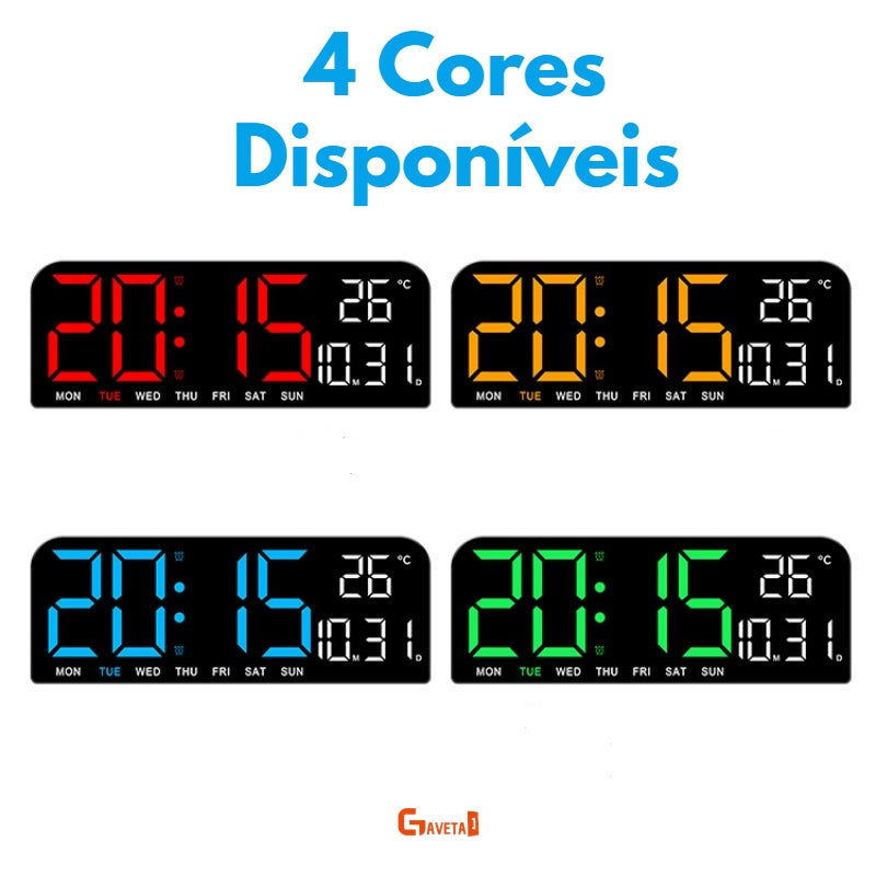 Reloj de pared digital LED de 9 pulgadas: hora, alarmas y funciones adicionales