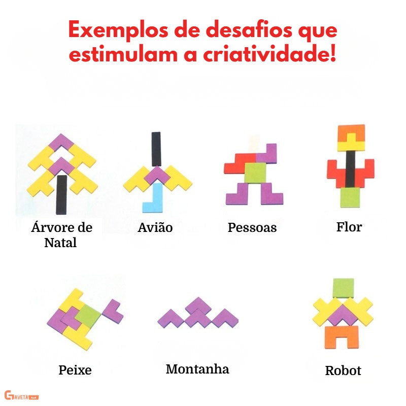 Tetris Criativo de Madeira