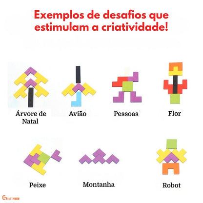 Tetris Criativo de Madeira