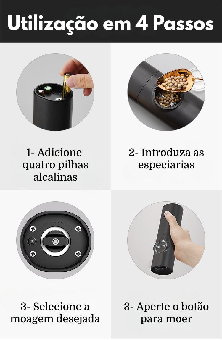 Moedor Automático de Sal & Pimenta