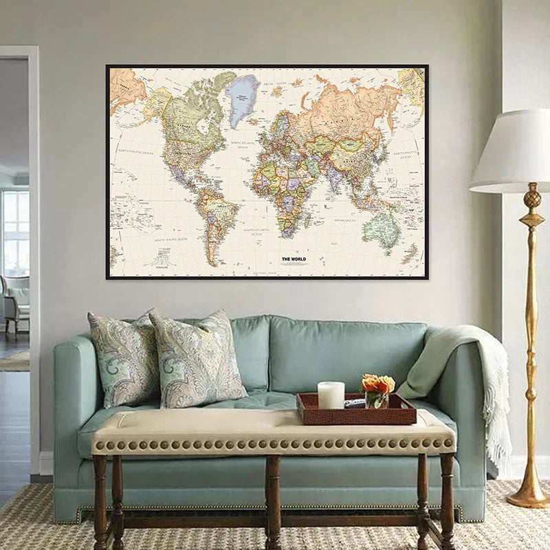 Mapa do Mundo - Poster Vintage