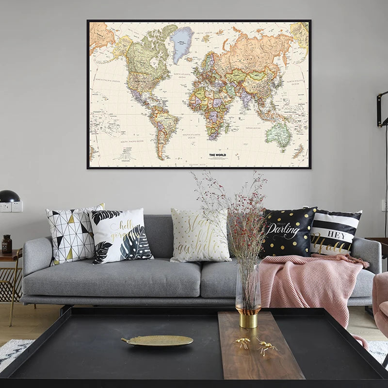 Mapa do Mundo - Poster Vintage