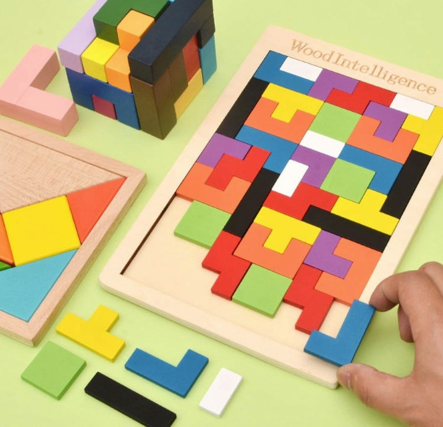 Tetris Criativo de Madeira