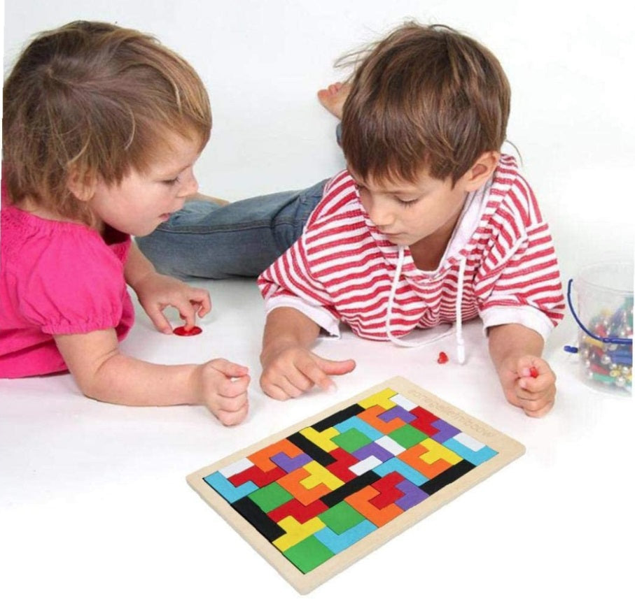 Tetris Criativo de Madeira